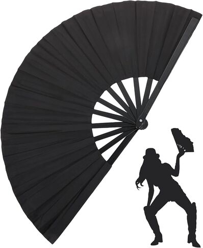 Large Folding Hand Fan for Line Dancing, Boots on The Ground Clacking/Popping Rave Fans, 13in Nylon-Cloth Foldable Dance Fans in Saudi Arabia