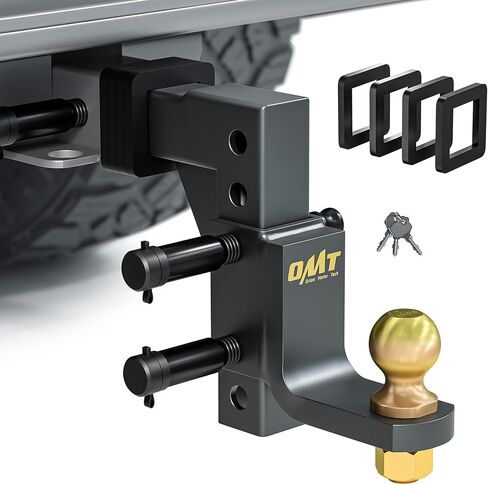 Orion Motor Tech Trailer Hitch Ball Mount، وصلة سحب قابلة للتعديل لجهاز استقبال 2 بوصة مع كرة 2 بوصة قطرة 9-1/2 بوصة ارتفاع 8-1/4 بوصة سعة 8000 رطل، وصلة قطرة شديدة التحمل مع 3 دبابيس وصلة قفل لقارب الشاحنة in Kuwait