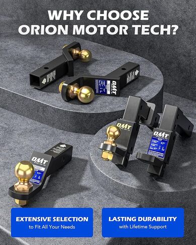 Orion Motor Tech Trailer Hitch Ball Mount، وصلة سحب قابلة للتعديل لجهاز استقبال 2 بوصة مع كرة 2 بوصة قطرة 9-1/2 بوصة ارتفاع 8-1/4 بوصة سعة 8000 رطل، وصلة قطرة شديدة التحمل مع 3 دبابيس وصلة قفل لقارب الشاحنة in Kuwait