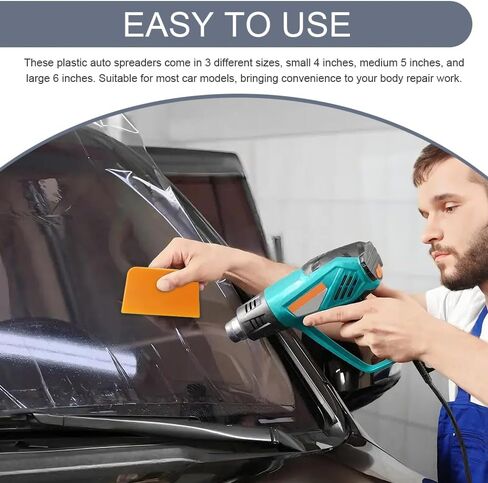 2 Set Body Filler Spreaders, Auto Plastic Putties Spreader Tool Includes Large, Medium and Small, Reusable Auto Film Application Tool for Body Fillers, Putties, Glazes, Caulks and Paint (6PCS) in Saudi Arabia