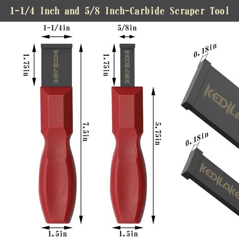 Carbide Scraper，Super Carbide Gasket Scraper Set for Metal & Automotive - 1-1/4" & 5/8" Tungsten Tip Scrapers - Removes Gasket Residue, Carbon Build-Up, Rust & Cleans Disc Brake Caliper Slides in Saudi Arabia