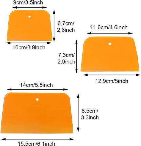 15pcs Body Filler Spreader, Hard Plastic 4/5/6 Inch Reusable Plastic Spreader Tool for Automotive Body Applying Fillers, Car Bodys Filler Spreader Tools(Color:Orange) in Saudi Arabia