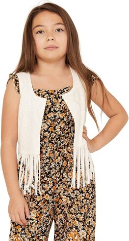 Shyanne Girls' Fringe Lace Vest - Sgsp23k89-Crm in Saudi Arabia