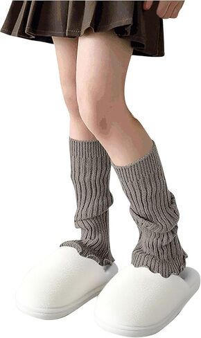 Girls Leg Warmers Y2K Knitted Ribbed Cotton Ruffled Long Socks Fall Fashion Cute Soft Harajuku Boots Ankle Warmers in Saudi Arabia