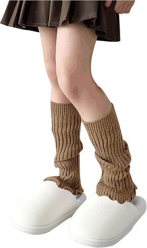 Girls Leg Warmers Y2K Knitted Ribbed Cotton Ruffled Long Socks Fall Fashion Cute Soft Harajuku Boots Ankle Warmers in Saudi Arabia