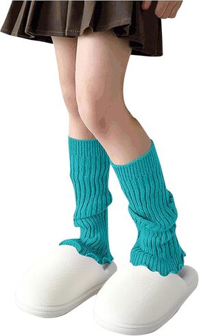 Girls Leg Warmers Y2K Knitted Ribbed Cotton Ruffled Long Socks Fall Fashion Cute Soft Harajuku Boots Ankle Warmers in Saudi Arabia