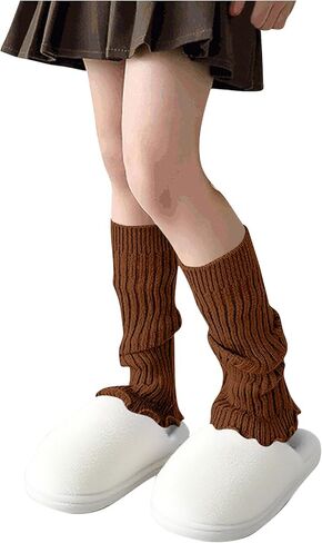 Girls Leg Warmers Y2K Knitted Ribbed Cotton Ruffled Long Socks Fall Fashion Cute Soft Harajuku Boots Ankle Warmers in Saudi Arabia