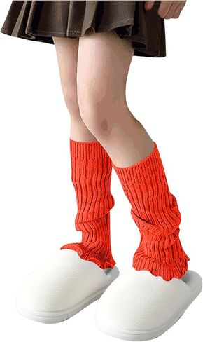 Girls Leg Warmers Y2K Knitted Ribbed Cotton Ruffled Long Socks Fall Fashion Cute Soft Harajuku Boots Ankle Warmers in Saudi Arabia