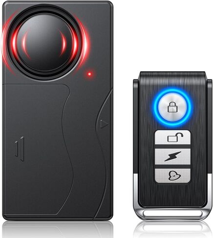 [Upgrade]WSDCAM 110dB Motorcycle Alarm, New 7 Sensitivity 4 Volume Adjustable, Wireless Vibration Alarm with Remote Control Anti-Theft Alarm for Car/Bike/Vehicle Security, Loud Door/Window Alarms in Saudi Arabia