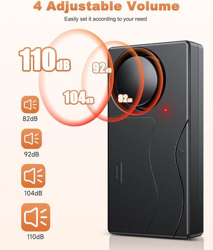 [Upgrade]WSDCAM 110dB Motorcycle Alarm, New 7 Sensitivity 4 Volume Adjustable, Wireless Vibration Alarm with Remote Control Anti-Theft Alarm for Car/Bike/Vehicle Security, Loud Door/Window Alarms in Saudi Arabia