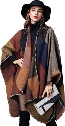 Shawl Wraps for Women - Open Front Ponchos for Women Oversized Pashmina Fashionable Versatile Shawl for Fall Winter in Saudi Arabia
