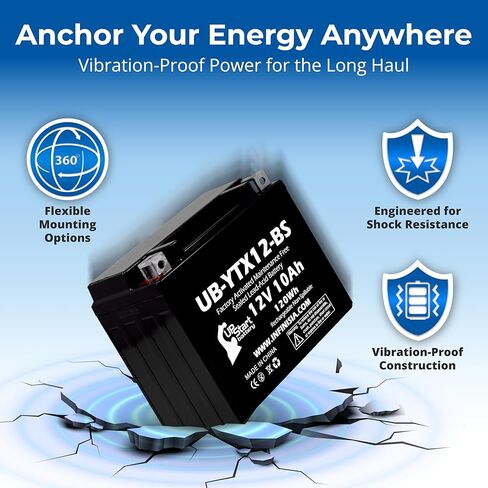 12V 10Ah YTX12-BS Replacement for Honda Recon 250 Battery - Compatible with Honda TRX250 Battery TRX 250 Fourtrax - 12 Volt 10 Amp ATV Batteries AGM SLA in Saudi Arabia