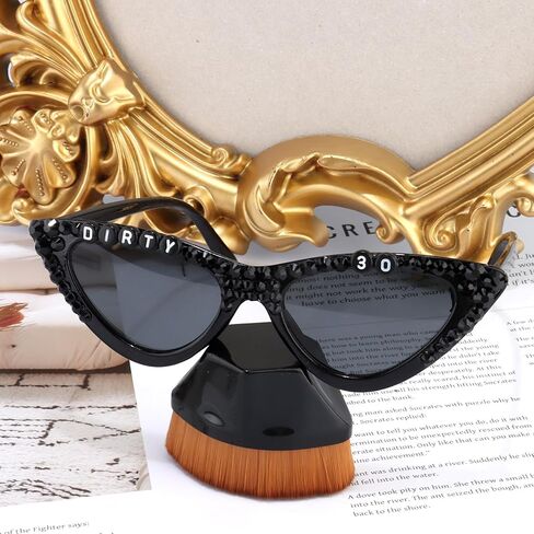 Chanaco Dirty 30 Birthday Sash and Sungllasses for Women 30th Birthday decorations for Her Rip to My 20s Set Black Glitter Sash Gift Outfit for Party Decoration in Saudi Arabia
