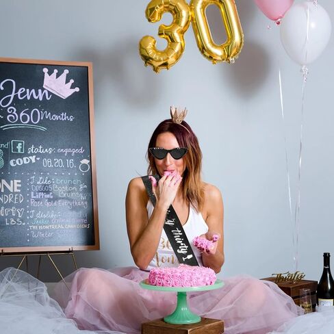 Chanaco Dirty 30 Birthday Sash and Sungllasses for Women 30th Birthday decorations for Her Rip to My 20s Set Black Glitter Sash Gift Outfit for Party Decoration in Saudi Arabia