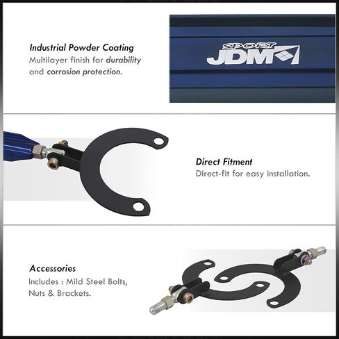 موزعي AJP JDM Sport تعليق خلفي علوي من الألومنيوم دعامة تثبيت برج دعامة قضيب ربط أزرق متوافق/استبدال لميتسوبيشي لانسر 2008 2009 2010 2011 2012 2013 2014 in Kuwait
