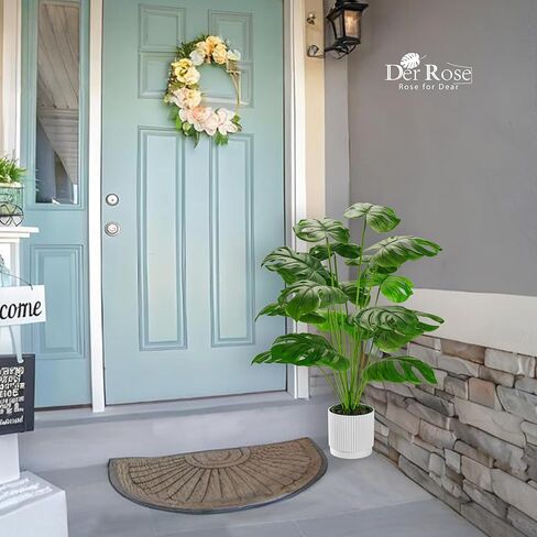 Der Rose 28" Fake Plants Large Artificial Monstera Faux Potted Plants Indoor Tall for Outdoor Living Room House Floor Front Porch Tree Decor in Kuwait