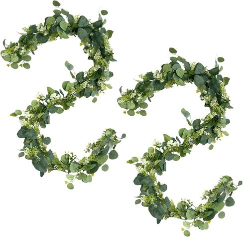 2 Pack Artificial Vines for Room Decor Aesthetic,Fake Ivy Wreath Green Hanging Plants,Faux Greenery Leaves Garland for Home Decor Living Room Kitchen Bedroom Wall Decorations (with Fruit) in Saudi Arabia