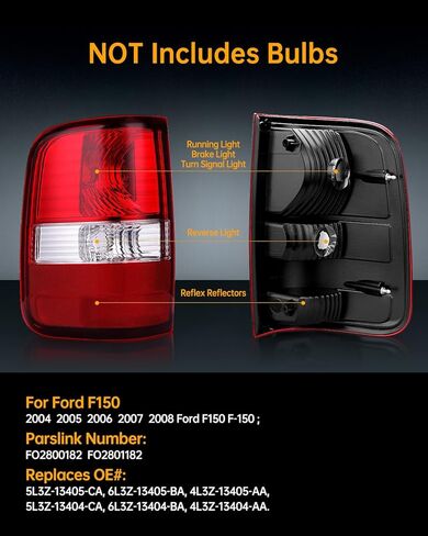 OKLPF Rear Brake Tail Light Compatible With 2004 2005 2006 2007 2008 Ford F150 F-150 Replacement Red Taillight Assembly,Includes a Luxurious Box,Driver and Passenger Side in Kuwait