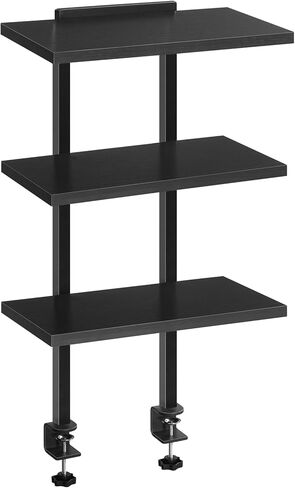 Clamp On Desk Organizer, 3-Tier Desktop Bookshelf, Adjustable Desk Storage Shelf, Metal Frame, for Office, Study and Game Room, Black DSBK3601 in Saudi Arabia