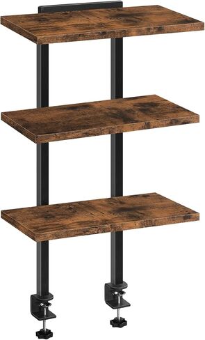 Clamp On Desk Organizer, 3-Tier Desktop Bookshelf, Adjustable Desk Storage Shelf, Metal Frame, for Office, Study and Game Room, Black DSBK3601 in Saudi Arabia
