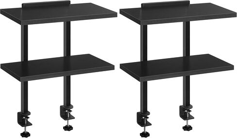 Clamp On Desk Organizer, 3-Tier Desktop Bookshelf, Adjustable Desk Storage Shelf, Metal Frame, for Office, Study and Game Room, Black DSBK3601 in Saudi Arabia