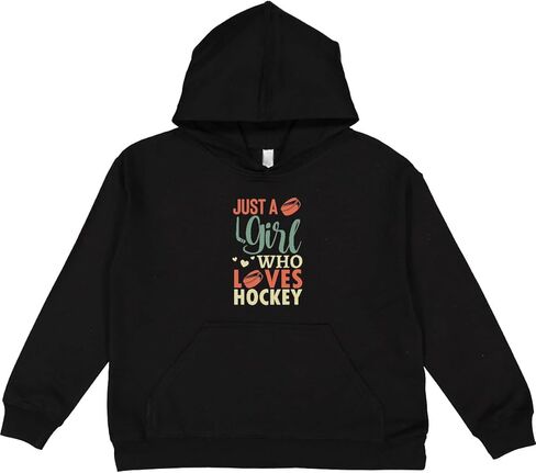 inktastic Just a Girl Who Loves Hockey Youth Hoodie Sweatshirt in Saudi Arabia
