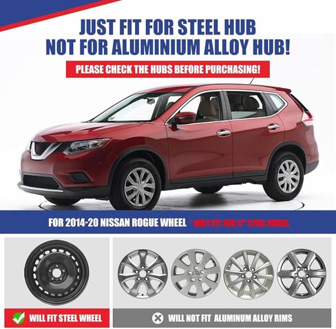 Winjet 17" Hub caps Wheel Covers Replacement for 2014-2020 Nissan Rogue [2014 2015 2016 2017 2018 2019 2020 Nissan Rogue] Wheel Rim Covers 17 Inch Hubcaps Set of 4 (Black Lacquer) in Kuwait