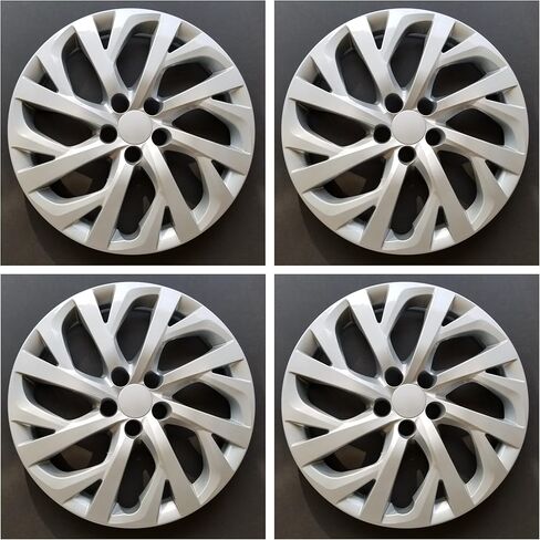 Set of 4 – 16" Replica Wheel Covers Hubcaps for 2017-2019 Toyota Corolla | 8 Split-Spoke Silver | Snap-On ABS | Hollander 61181 | Part # 52816S in Saudi Arabia