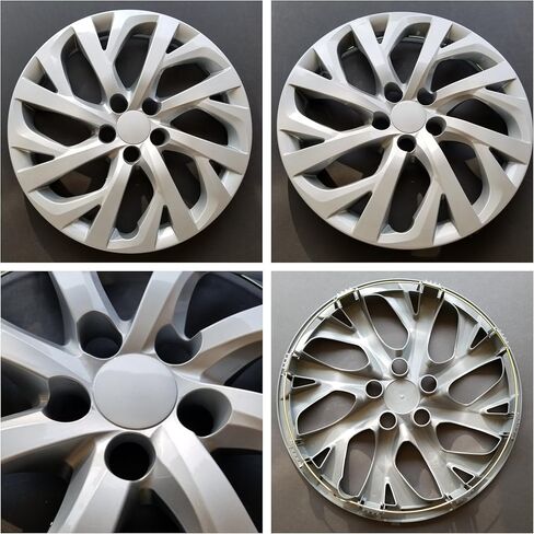 Set of 4 – 16" Replica Wheel Covers Hubcaps for 2017-2019 Toyota Corolla | 8 Split-Spoke Silver | Snap-On ABS | Hollander 61181 | Part # 52816S in Saudi Arabia