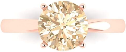 2Ct Round Cut - Natural Morganite - 14k White Gold - Solitaire Wedding Engagement Bridal Promise Ring in Saudi Arabia
