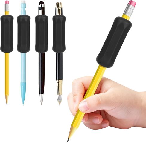 Weighted Pencil Grips 4 Pack, 1 oz Silicone Handwriting Aids for Kids & Adults, Writing Support for Dysgraphia, Autism, ADHD, Arthritis, Tremors, Grip Strength & Fine Motor Skills in Saudi Arabia