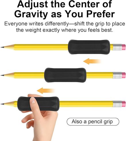 Weighted Pencil Grips 4 Pack, 1 oz Silicone Handwriting Aids for Kids & Adults, Writing Support for Dysgraphia, Autism, ADHD, Arthritis, Tremors, Grip Strength & Fine Motor Skills in Saudi Arabia