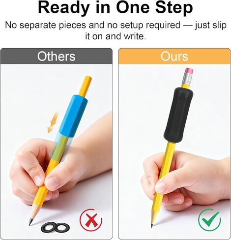 Weighted Pencil Grips 4 Pack, 1 oz Silicone Handwriting Aids for Kids & Adults, Writing Support for Dysgraphia, Autism, ADHD, Arthritis, Tremors, Grip Strength & Fine Motor Skills in Saudi Arabia