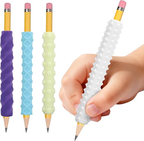 Sensory Pencil Grips for Kids 4 Pack, Quiet Classroom Fidget Toys, Textured Silicone ADHD & Autism Calming Tools, Anxiety Relief Item for Adults & Teens, Christmas Stocking Stuffers Gifts in Saudi Arabia