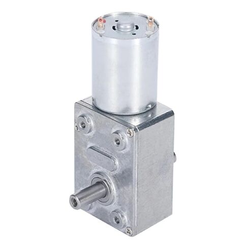 JGY370 Reversible Worm Gear Motor, High Torque Speed Reducer, Double Shaft, Metal Construction, 6V/12V/24V DC, 6-150 RPM, Copper Coil (6RPM 6V) in Saudi Arabia