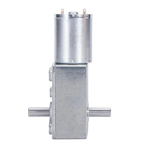 JGY370 Reversible Worm Gear Motor, High Torque Speed Reducer, Double Shaft, Metal Construction, 6V/12V/24V DC, 6-150 RPM, Copper Coil (6RPM 6V) in Saudi Arabia
