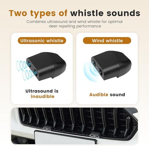 4 قطع من صفارات الغزلان للسيارة، صفارات السيارات لحفظ صفارات الغزلان لتجنب الاصطدامات، أجهزة تحذير الغزلان في السيارة، مستشعر القرن، ملحقات السيارة لتنبيه الحيوانات العالمية in Kuwait