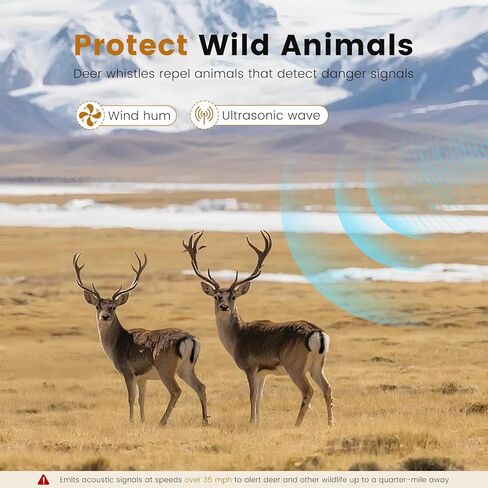 4 قطع من صفارات الغزلان للسيارة، صفارات السيارات لحفظ صفارات الغزلان لتجنب الاصطدامات، أجهزة تحذير الغزلان في السيارة، مستشعر القرن، ملحقات السيارة لتنبيه الحيوانات العالمية in Kuwait