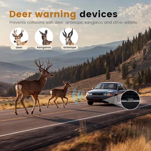 4 قطع من صفارات الغزلان للسيارة، صفارات السيارات لحفظ صفارات الغزلان لتجنب الاصطدامات، أجهزة تحذير الغزلان في السيارة، مستشعر القرن، ملحقات السيارة لتنبيه الحيوانات العالمية in Kuwait