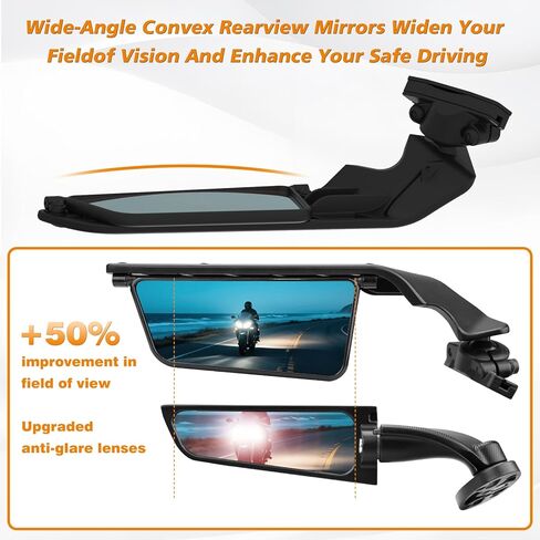 Motorcycle Mirrors for Honda CBR 300R 500R 1000RR 600RR,Kawasaki Ninja 650 500 300 ZX-10R 6R,Suzuki GSX R1000 600,Yamaha R1 R6 R7,Adjustable field of view,Foldable Sport Bike Rear View Mirror in Saudi Arabia
