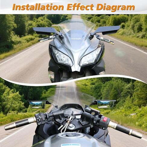 Motorcycle Mirrors for Honda CBR 300R 500R 1000RR 600RR,Kawasaki Ninja 650 500 300 ZX-10R 6R,Suzuki GSX R1000 600,Yamaha R1 R6 R7,Adjustable field of view,Foldable Sport Bike Rear View Mirror in Saudi Arabia