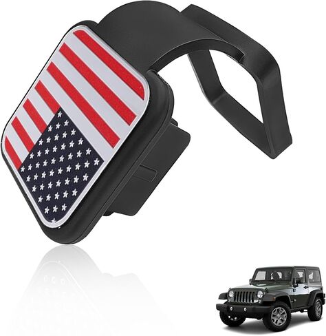 Trailer Hook Dust-Proof Plug, 1.9 Inch Hitch Cover Trailer Hitch Cover, Car Accessories Square Mouth Protection Cover Traction Cover Suitable for Most Cars and Trailers, Black in Kuwait