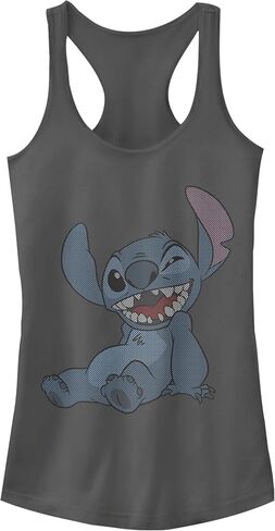 Junior's Lilo & Stitch Halftone Smile Racerback Tank Top in Saudi Arabia