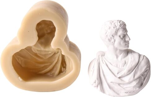 قالب سيليكون منحوت صغير من AngleThing Bust G (Lucius Verus) - نمط روماني يوناني لمغناطيس الجبس، مشبك فتحة تهوية السيارة، الراتنج (ظهر مسطح) in Saudi Arabia