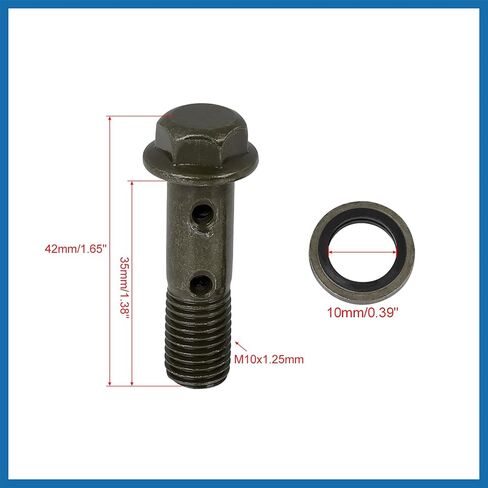 M10x1.25mm 42 مللي متر طول مسمار بانجوي خط الوقود محول مجموعة للدراجات النارية الفرامل أسطوانة رئيسية استبدال العنصر in Kuwait