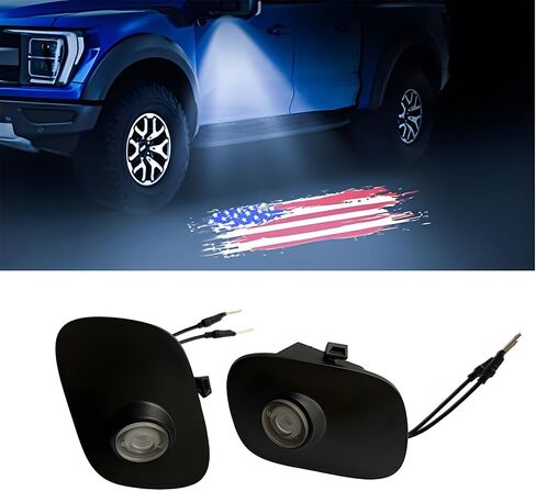 2Pcs Side Mirror Logo LED Welcome Lights Puddle Lamp Projector Door Light Floor Light Accessories Suitable for Ford F150 F250 F350 2015 2016 2017 2018 2019 2020 2021 2022 2023 2024 2025 in Saudi Arabia