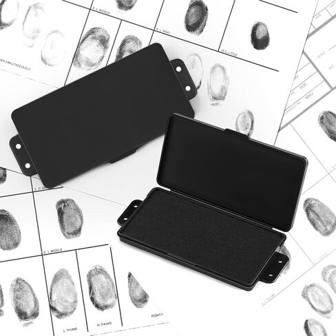 1 Pcs Fingerprint Ink Pads Rectangle Thumbprint Ink Pads Large Black Stamp for Home Office Notary Supplies Identification Notary Security ID Fingerprint Cards Law Enforcement Kit in Saudi Arabia