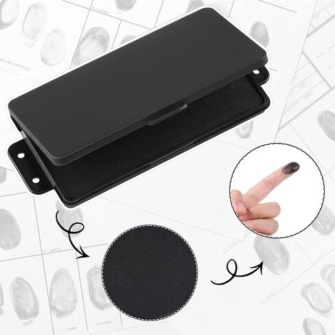 1 Pcs Fingerprint Ink Pads Rectangle Thumbprint Ink Pads Large Black Stamp for Home Office Notary Supplies Identification Notary Security ID Fingerprint Cards Law Enforcement Kit in Saudi Arabia