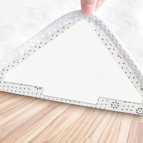 Rug Tape, 10 Pcs Double Sided Non Slip Reusable Rug Stopper, Washable Rug Pad Grippers for Hardwood Floors, Tile Floors, Carpets, Floor Mats, Wall (Black) in Saudi Arabia