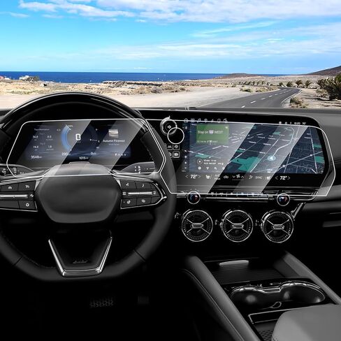 واقي شاشة 2PCS لعام 2025 2026 GMC Yukon & Sierra EV 16.8 بوصة التنقل + 11 بوصة شاشة اندفاعة ، شاشة شاشة اللمس الزجاجية المقفرة لفيلم الواقي. in Kuwait
